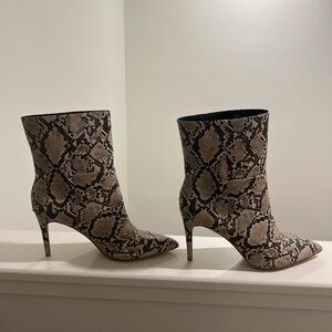 Snakeskin Heeled Booties - VERY comfortable